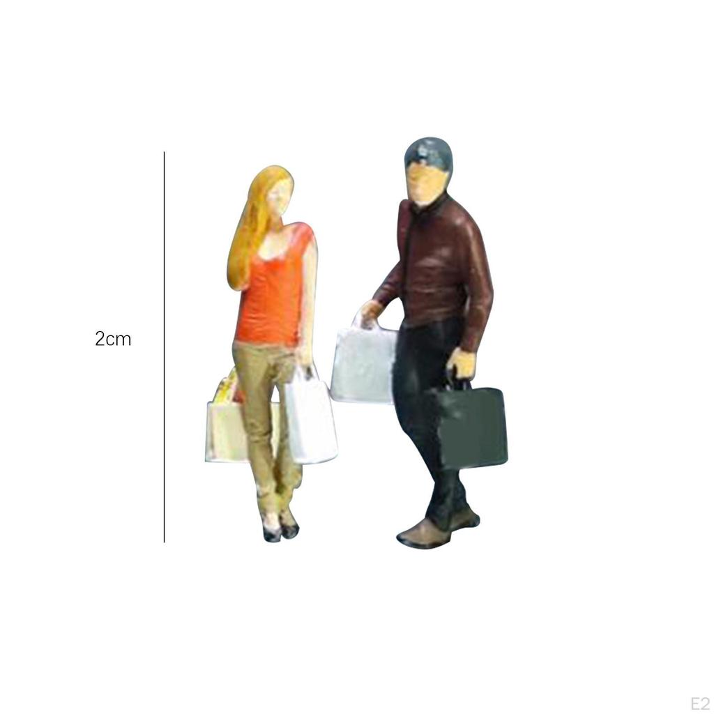 1/87 Diorama Figure Miniature Model Realistic Handpainted Shopping Figurines Dollhouse Decor for