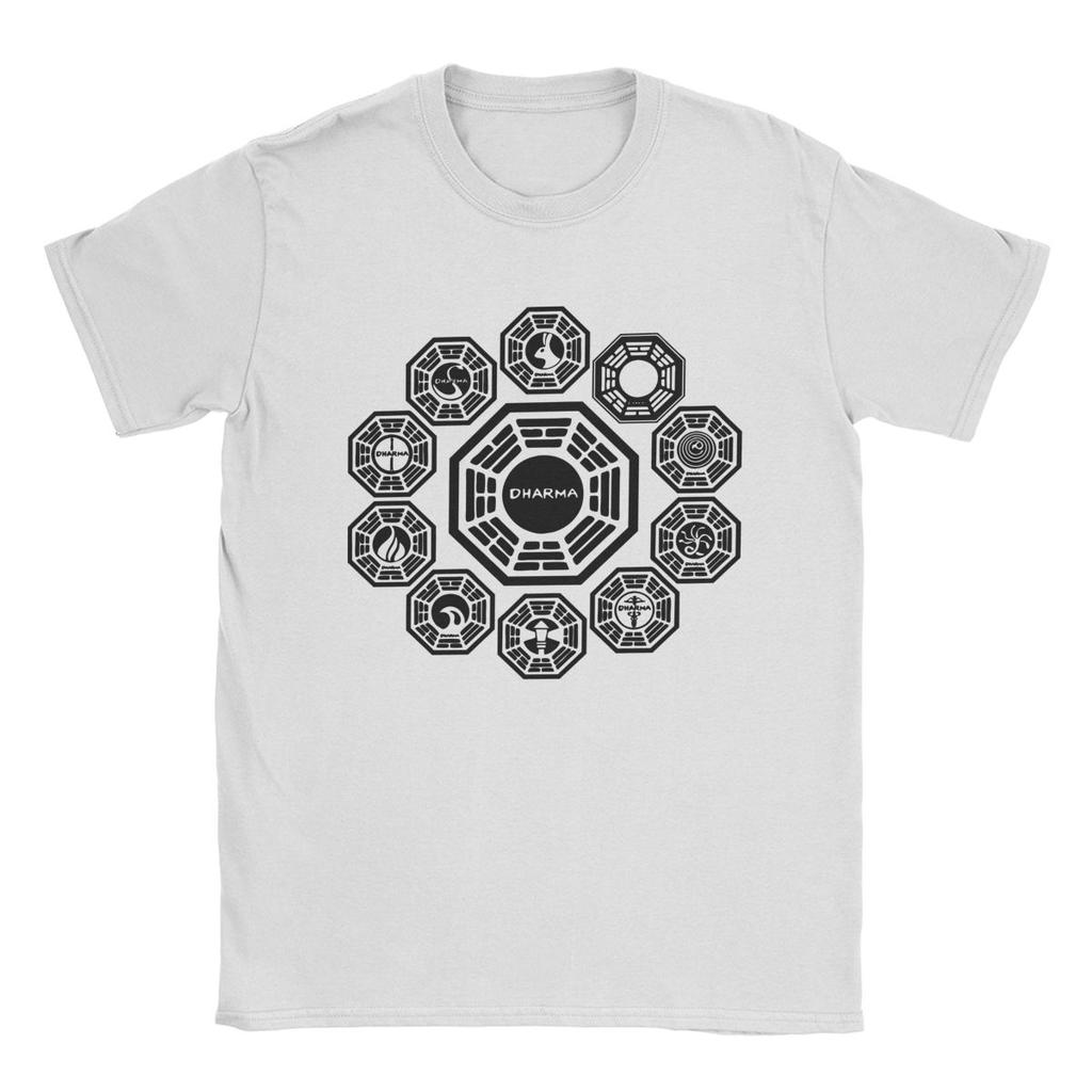 T Shirt for Men Cotton Funny T-Shirt Round Collar 1977 Tv Show Lost Tee Shirt Short Sleeve Clothing Summer