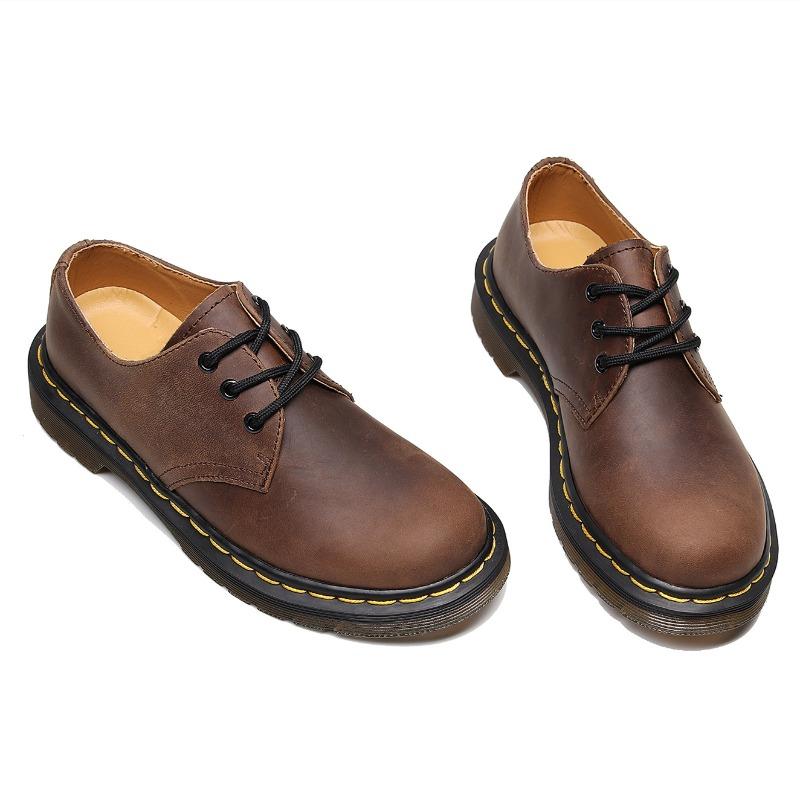 Low-top Martin shoes men's leather size round head men's and women's couple casual tooling shoes
