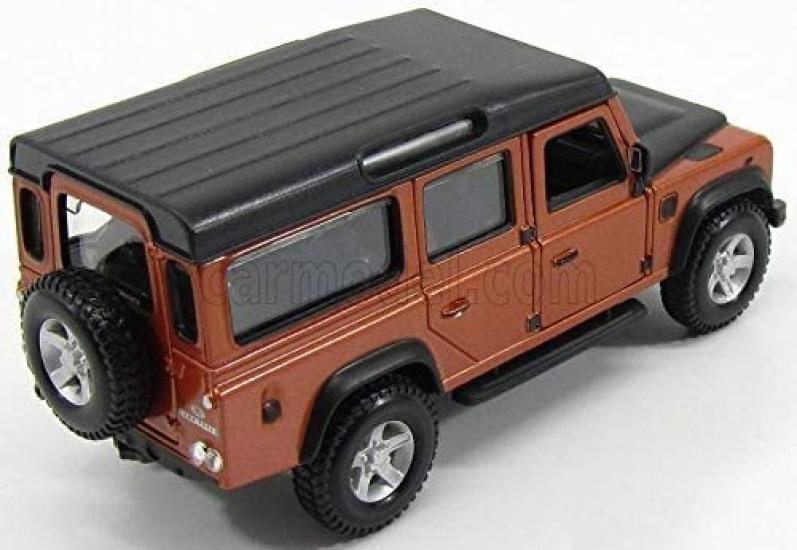 Burago Land Rover Scale Diecast Model Defender 110 Station Wagon 1995 1/32 Car (Orange)