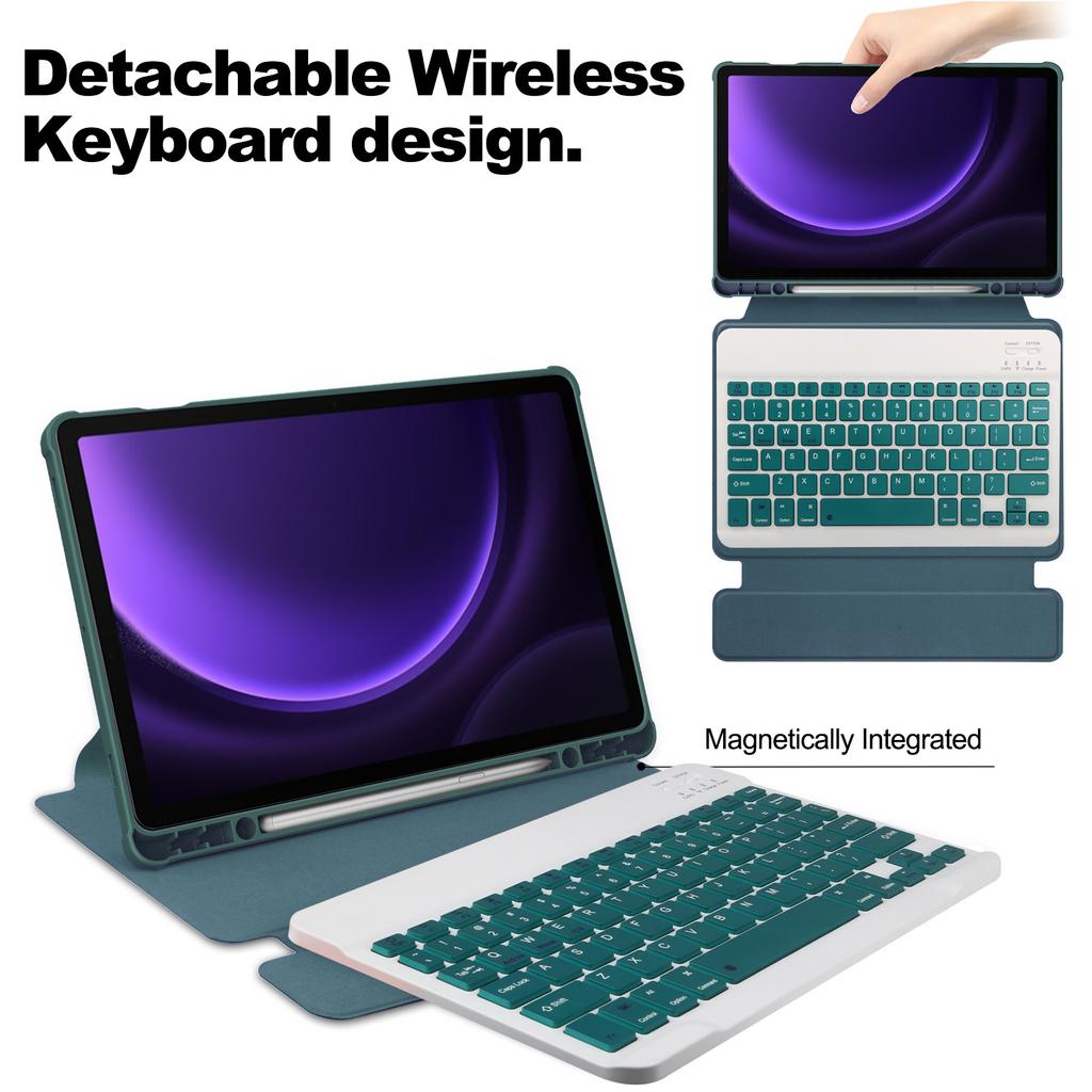 Bluetooth Keyboard Case for Samsung Tab S9 FE (SM-X510/516) 11-inch (English)