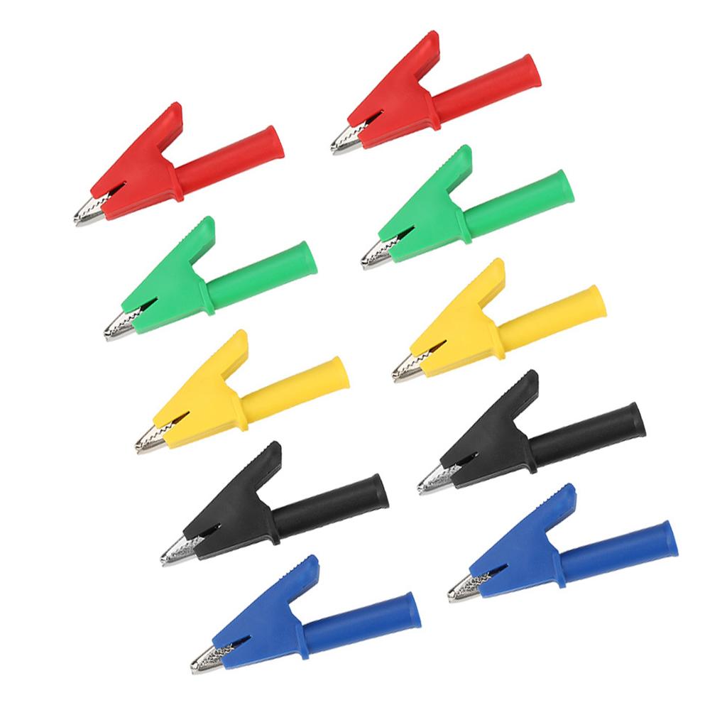 10pcs set P2002 20A 5 Colors 4mm Banana Jack Crocodile Safety Test Clip For Multimeter 380V