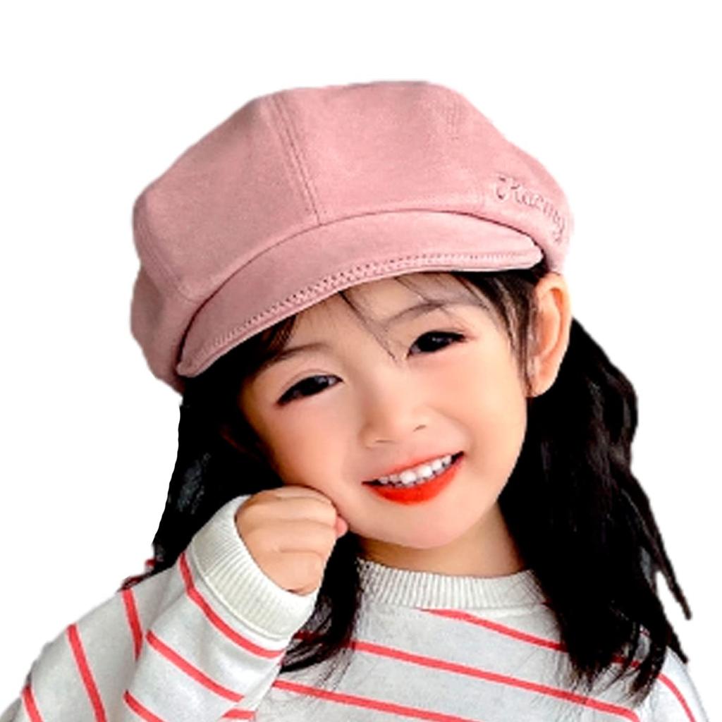 Newsboy Hunting for with for Children [miaotti] Cap, Beret, Cap, Girls' Hat, Kids' Cap, Girls, Brim, (pink)