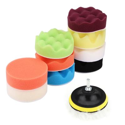 Kit di 12 tamponi lucidanti in spugna da 3 pollici per lucidatrice per auto con adattatore