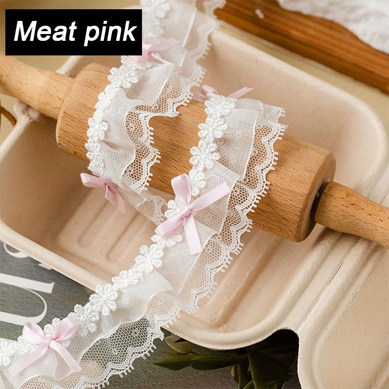 1yard Butterfly Knot Lace Embroidery Decorative Woven Tape Trim Ribbon Polyester Ribbon Fabric DIY Crafts Supply 3.8cm wide