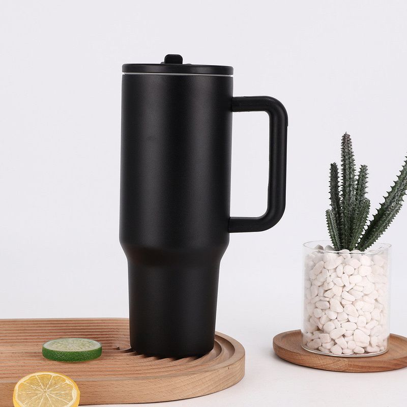 Cross-Border 40oz Stainless Steel Handle Car Cup Double-Layer Vacuum Large-Capacity Thermos Cup Outdoor Portable Straw Cup