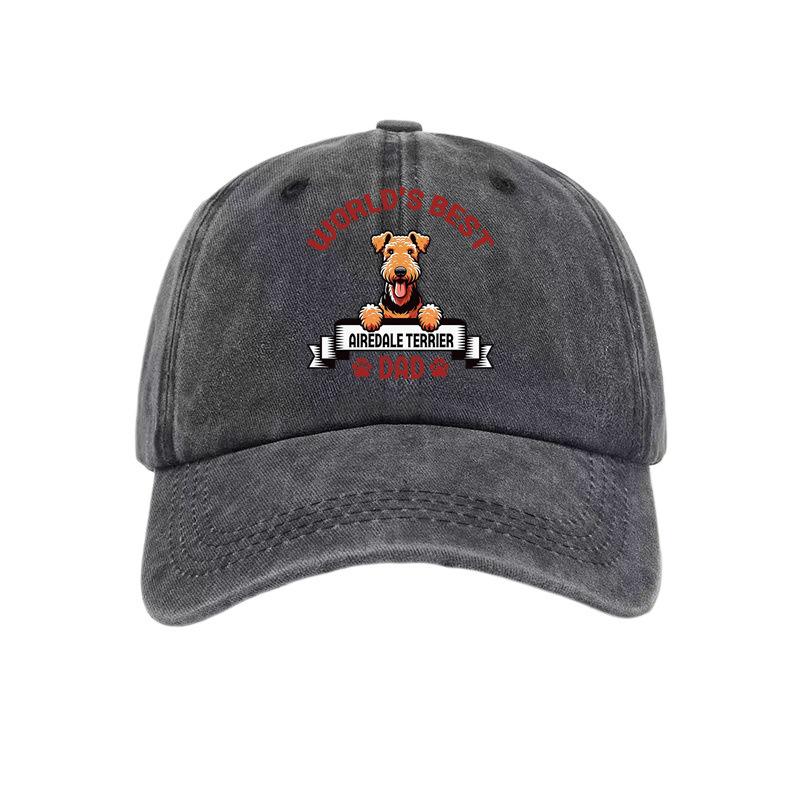 1 Adult Dog Print Washed Baseball Cap, Minimalist Retro Style Casual Soft Adjustable Dad Cap, Perfect Gift