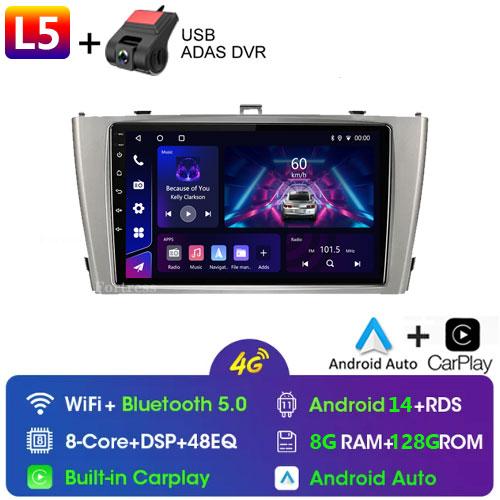 Android 14 Carplay Auto Car Radio For Toyota Avensis T27 2009 2010 2011 2012-2015 GPS Navigation Multimedia Player DSP Stereo 4G