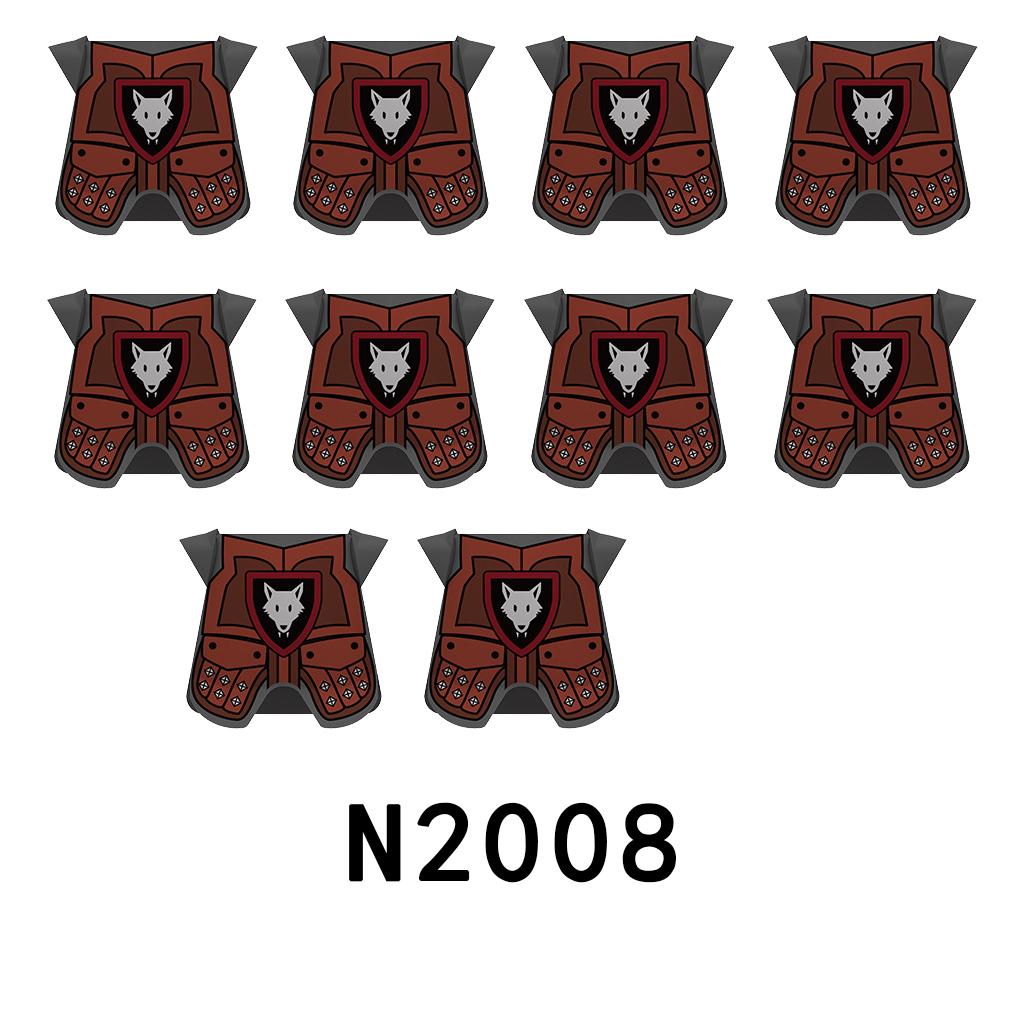 Mittelalterliche Militärburg Ritter Rüstung Bausteine Schulterpanzer Rüstungszubehör Roter Löwe Schwarzer Adler Waffensteine Spielzeug