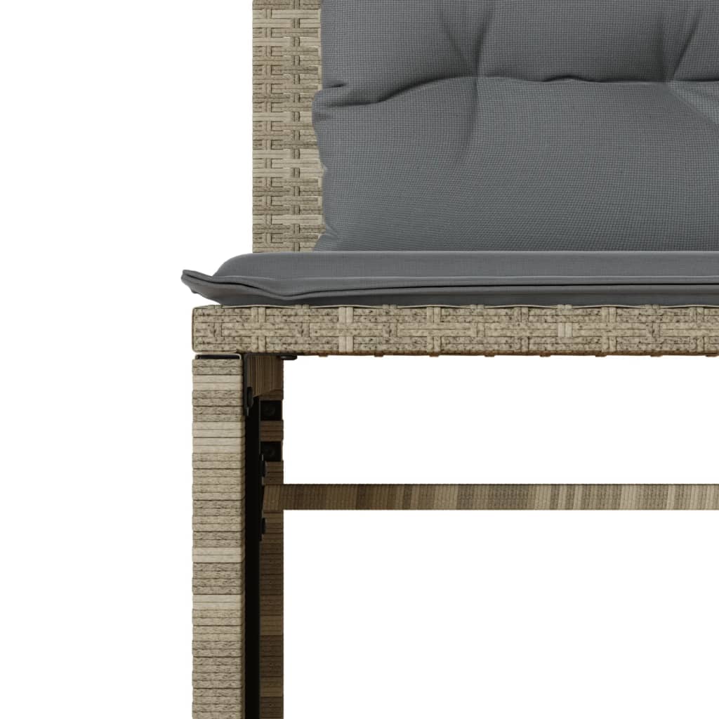 4 Piece Garden Sofa Set with Cushions Light Grey Poly Rattan