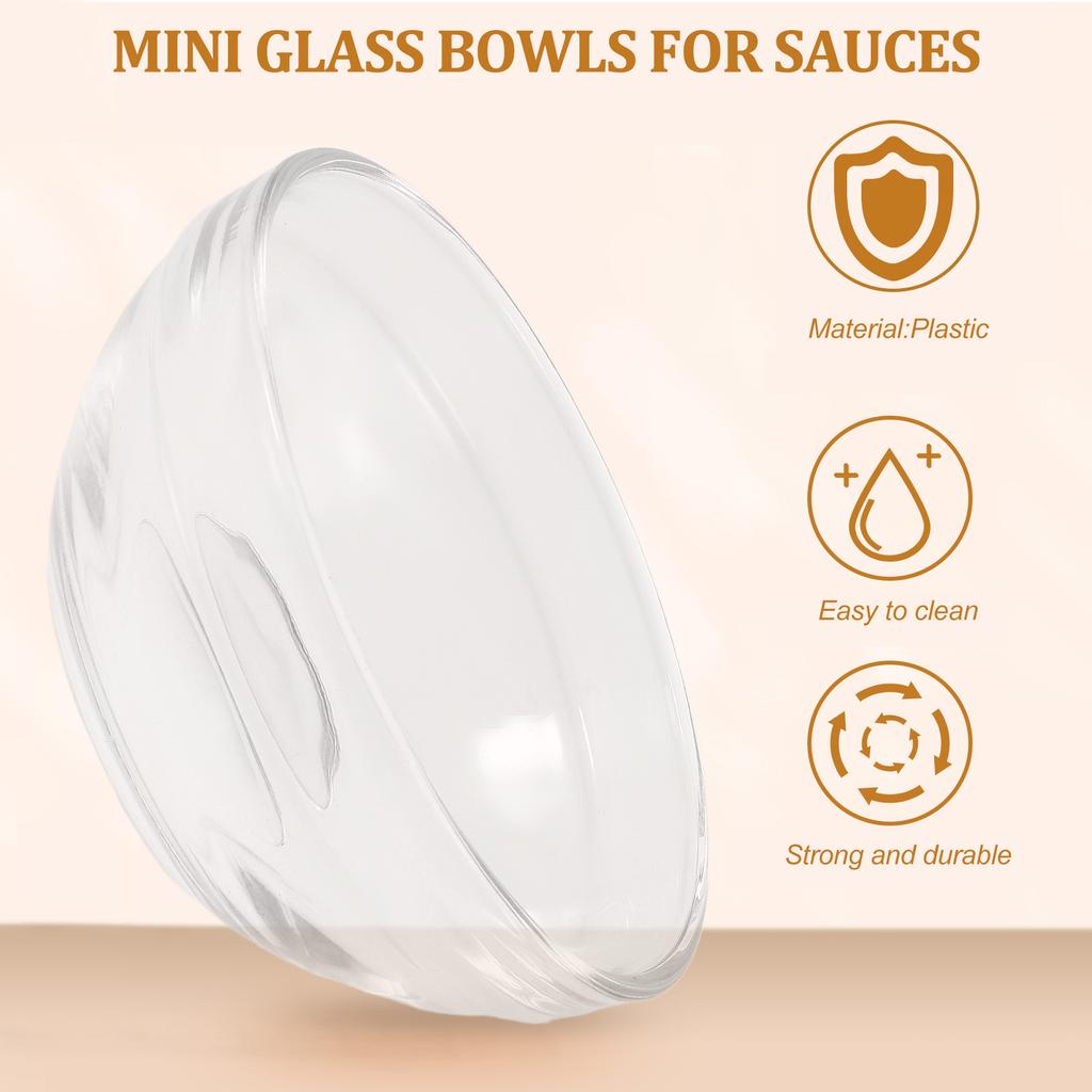 3.5 Inch 4pcs Mini Glass Bowls Small Prep Dishes Stackable Dipping Bowl For Kitchen Sauces Condiments Spices Glass Bowl 3oz