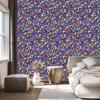 Blue and purple wildflowers wallpaper for living room and bedroom 50x1000