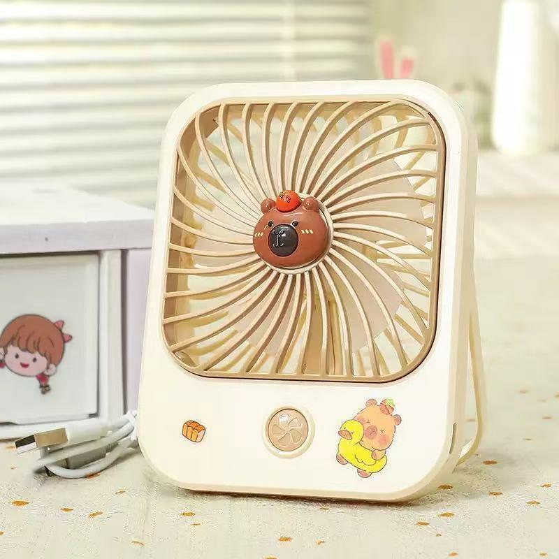 

Three-Speed USB Desktop Mini Fan with Stand and Light As Shown