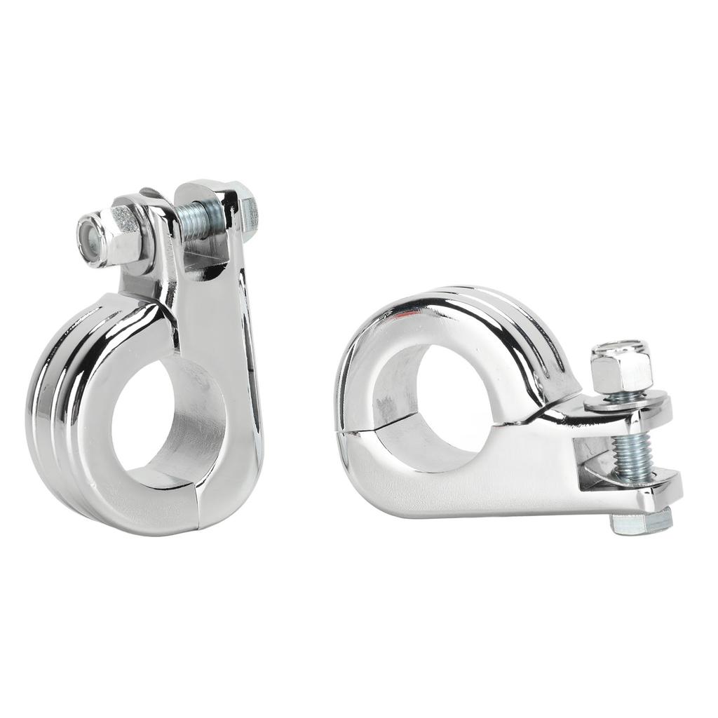 Footpeg P Clamp Mounting Kit Aluminium Alloy Foot Rest Pedal Clamp Bracket for Motorcycle Silver