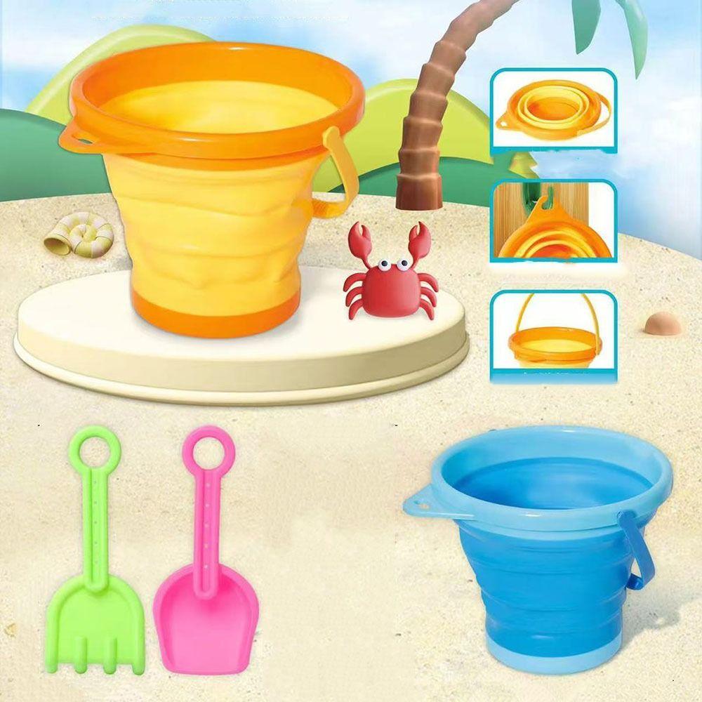 Retractable Beach Folding Buckets Multifunctional Beach Collapsible Bucket Kids Gifts