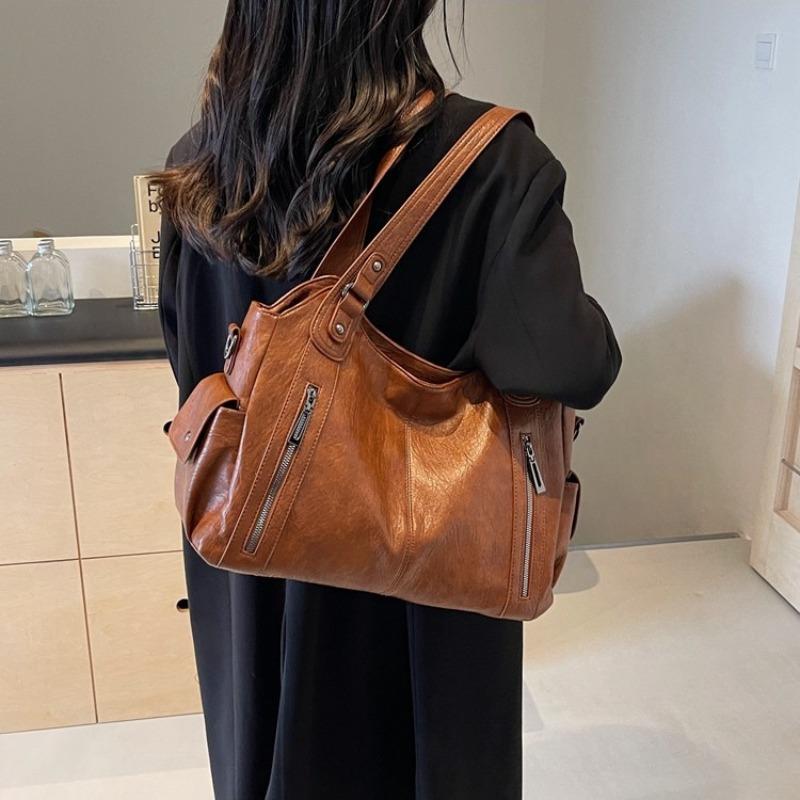 Soft Interior Compartment Shoulder Bags 2026 High Quality Ctrasting Colors Bags for Women Fashi Zipper Pu Women's Handbags