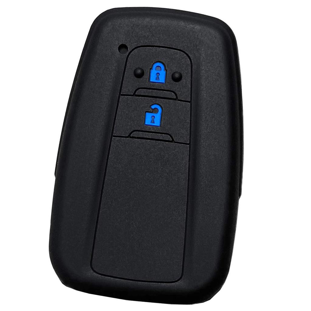 IKT Smart Key Silicone Cover for Toyota Cars, 2 Buttons, Black Blue, Prius 50