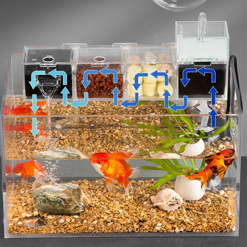 2026 new 6 in 1 5 in 1 Transparent black Acrylic Aquarium Filter Boxes External Hanging Water Purifier for Aquarium Fish Tank
