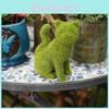 Posture Resin Sitting Cat Dog Plush Ornament Suitable For Daily Decor Balcony