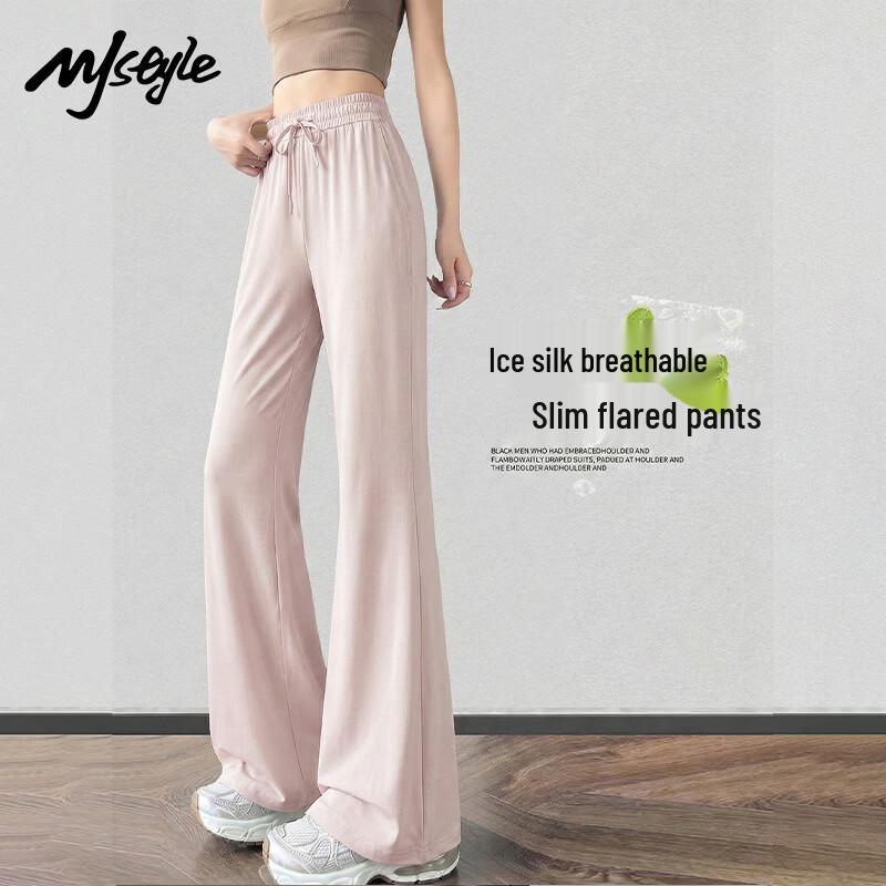 Женские летние расклешенные брюки MJ STYLE из ледяного шелка XL