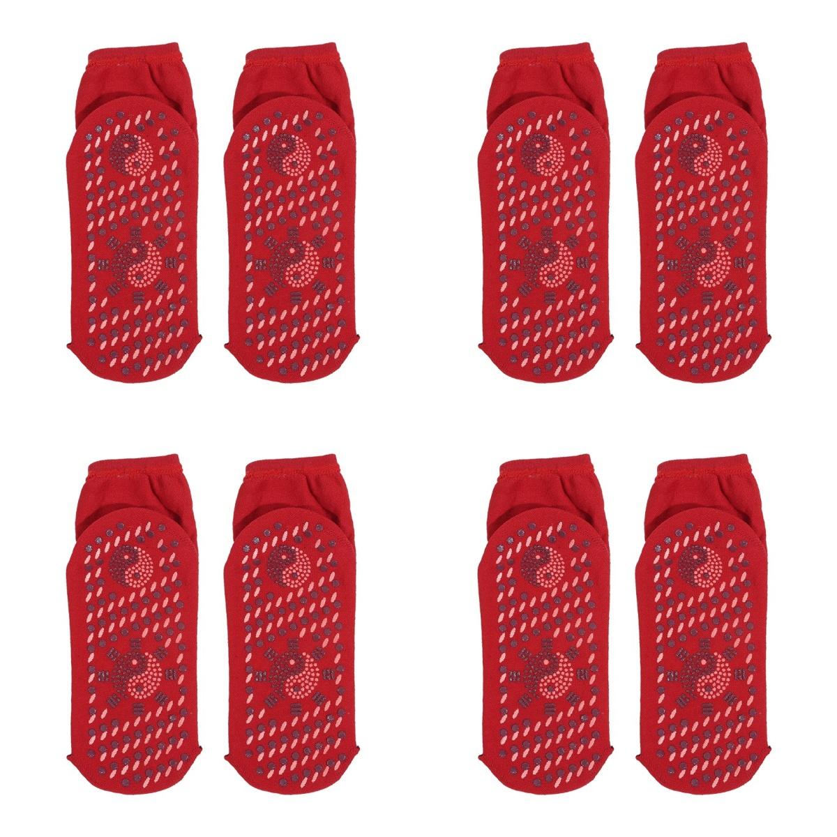 

Магнитные носки унисекс самонагревающиеся носки для ухода за здоровьем турмалиновая терапия удобный дышащий массажер для ног теплый 4Pairs красный