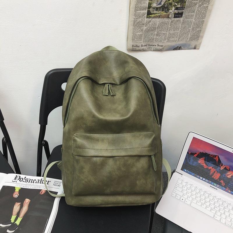 PU soft leather schoolbag female Japanese college students leisure travel backpack male fashion large capacity leisure computer backpack