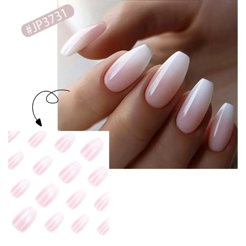 Unghii Presate Omber Scurte Pătrate Unghii False Vârf Francez Lucios Adezivi Stick pe Unghii Unghii Artificiale Cadouri