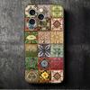 Italian Sicilian Style Floral Pattern Soft Phone Case for iPhone 16 16E 17 Air 15 Pro Max 14 Plus 13 Mini 11 12 7 Black Cover Ba