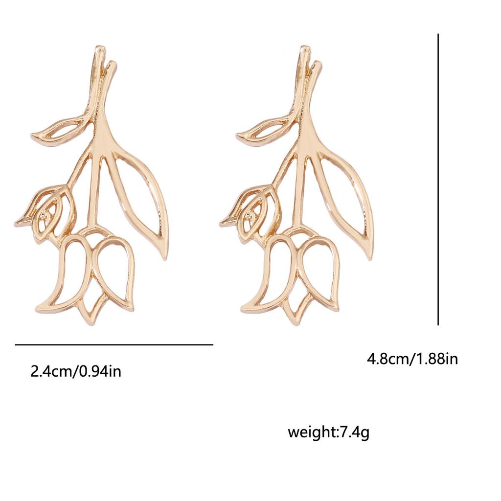 Flower-plated Light Luxury, Versatile, Trendy, Fashionable and Elegant Earrings and Earrings for Women