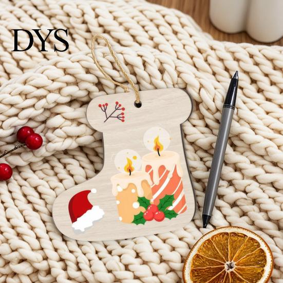 Decorative Hanging Props 10Pcs 2D Wooden Christmas Ornaments, Blank DIY Craft Tags, Wood Slices for Painting Tree Decorations, Unfinished Xmas Holiday
