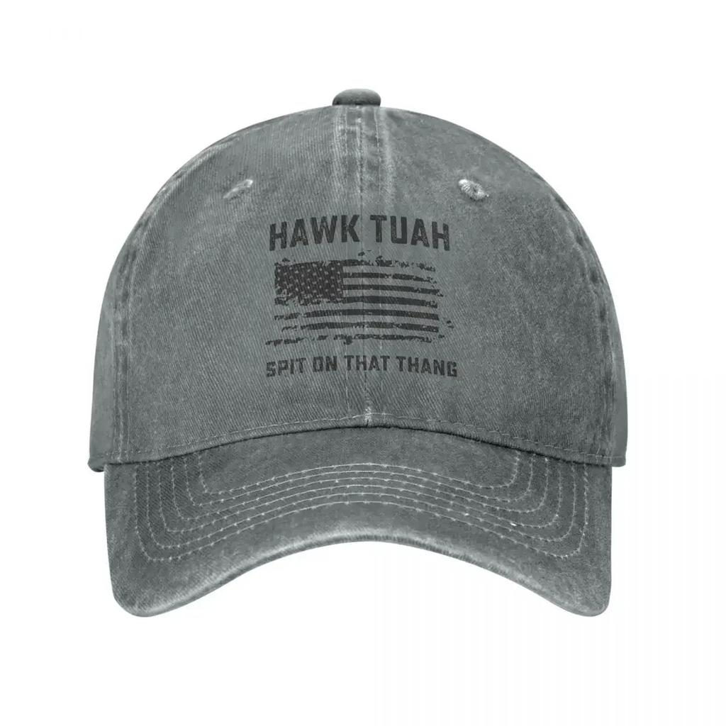 Hawk Tuah Spit On That Thing Baseball Cap USA Flag Unisex Teens Sun-Proof Trucker Hat Summer Vintage Kpop Rock Baseball Caps