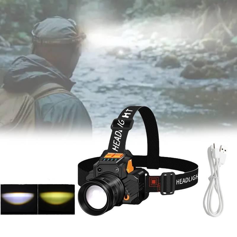 Gesture Sensing Led Headlamp Zoomable Beam Powerful Light Night Fishing Lights