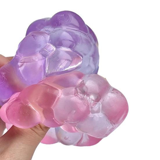 Clear Beaded Cube Squeeze Toy Anxiety Relief Sensory Stress Sugar Ball Soft Stretchy Cube Pinch Toy Home Office Relaxation Tool