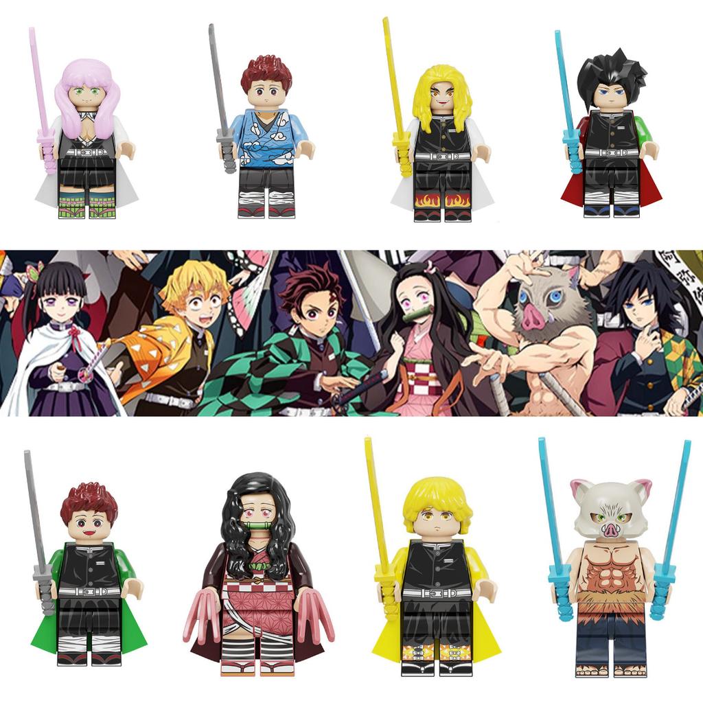 Demon Tanjiro Slayer Minifigures Nezuko Building Block Puzzle Toy Kids Gifts