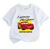 Kids Boys Girls Crew Neck Short Sleeve T-Shirt, 100% Cotton Casual Top with Cute Racing Car Superstar Champion Print, Comfortable Summer Tee for Daily
