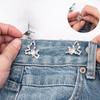 Women Vintage Rhinestone Butterfly Pant Waist Tightener Detachable Adjustable Jean Waist Button Buckle
