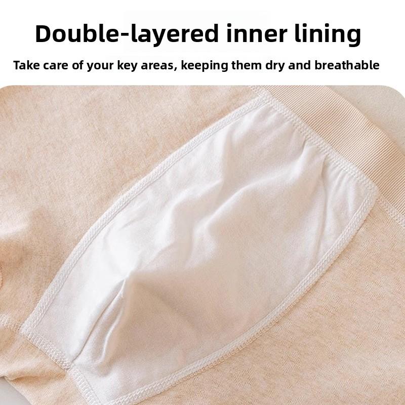 Men's Spring and Summer Cotton Breathable Comfortable Antibacterial Mid Waist Flat Angle Underwear