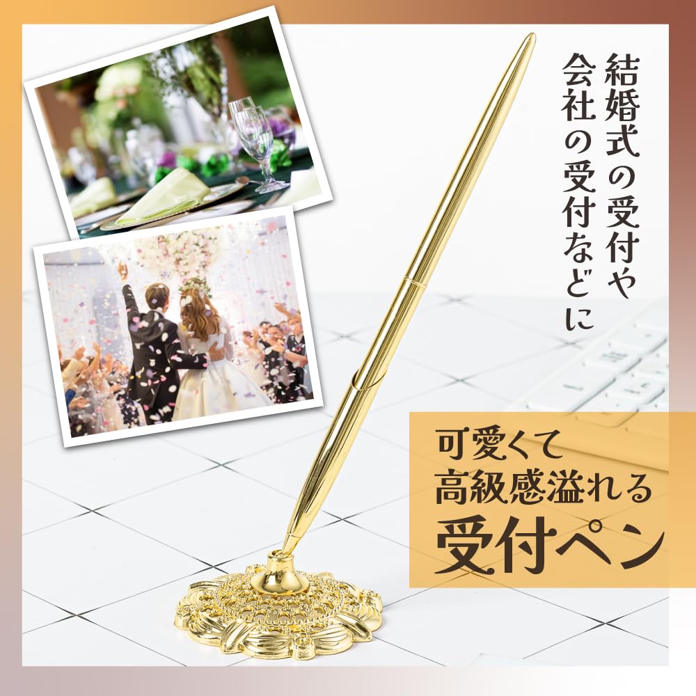 TKY Pix de Recepție Pix de Birou Suport pentru Pix Memo de Birou Hotel Pix cu Bilă Suport pentru 1 Pix Recepție (Argint)