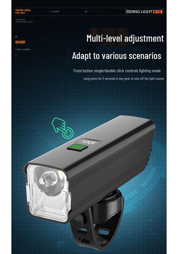 Rechargeable Bicycle Headlight for Night Riding - Strong, Durable, and Ideal for Road and Mountain Bikes