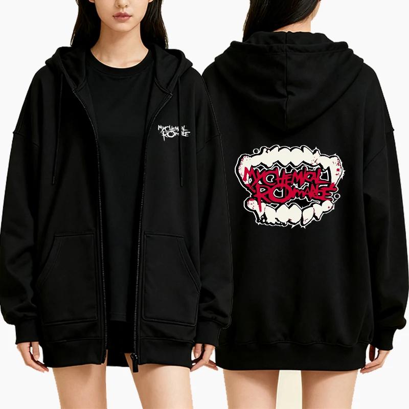 

Женская толстовка на молнии My Chemical Romance Осень Зима Рок Ретро Мода Панк Повседневная Флисовая Толстовка Пуловер Куртка Пальто 4XL