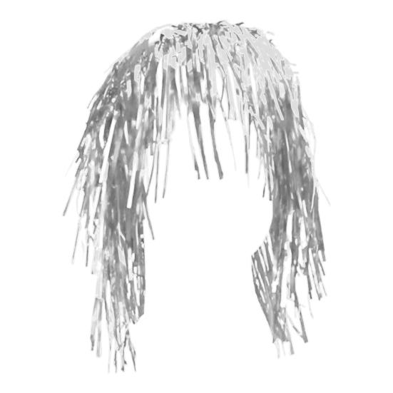 

Парик из фольги с мишурой, металлический, карнавальный, блестящий, парик, 80-е, дискотека, косплей, принадлежности для вечеринок, фотобудка, реквизит для взрослых серебряный