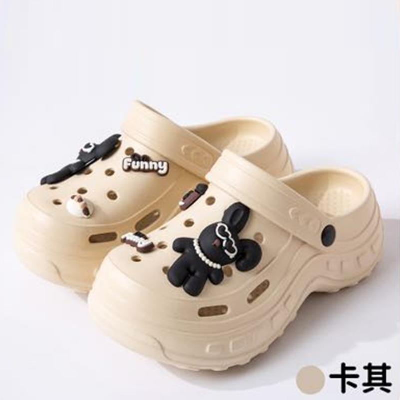 New hole shoes women's indoor and outdoor stepping on shit feeling comfortable and breathable eva slippers thick-soled slippers wholesale