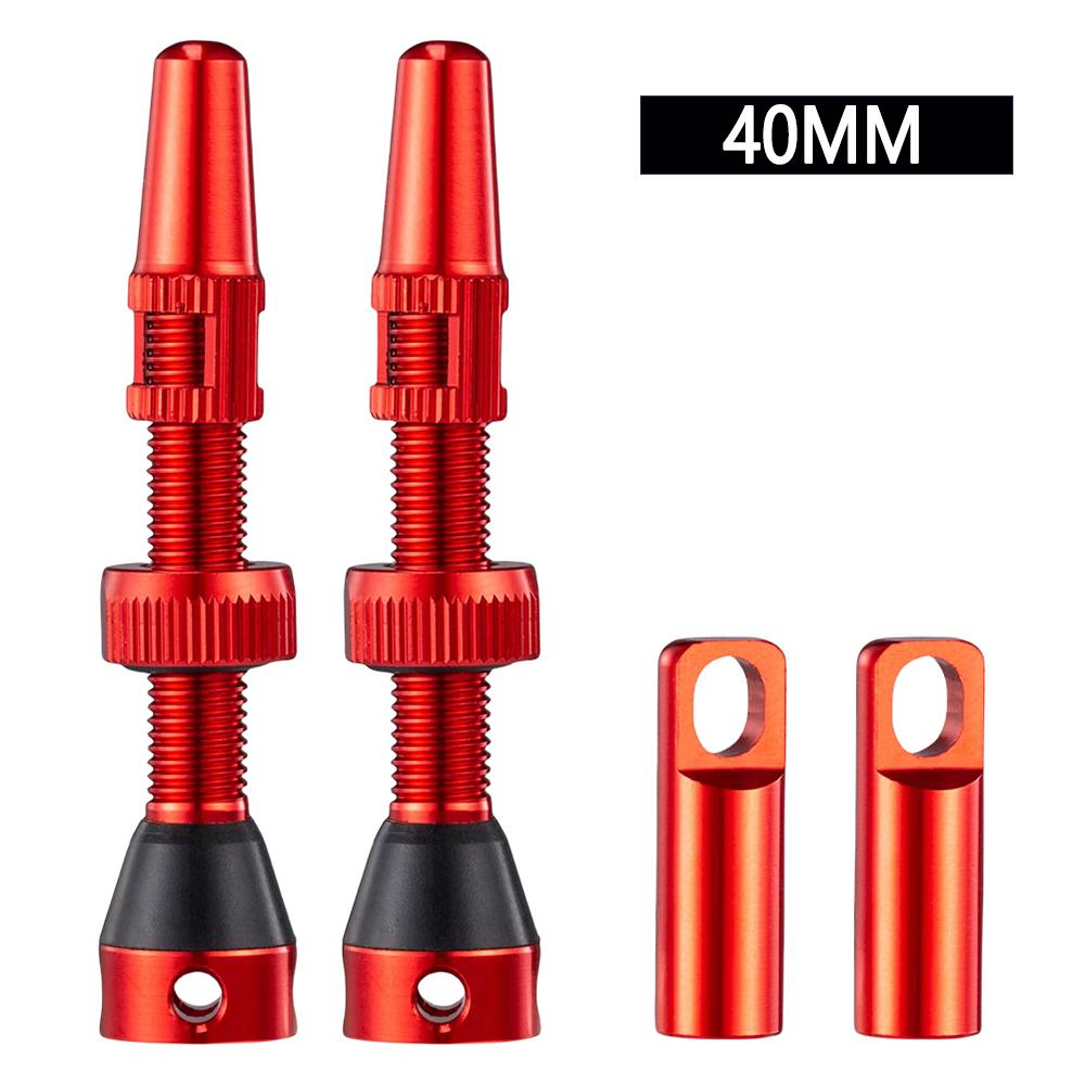 2/1Pair 40mm/44mm Aluminum Bicycle Rims Valve Core Remover Tool Bicycle Valve CNC Road Bike Tubeless Tire Valve with Caps