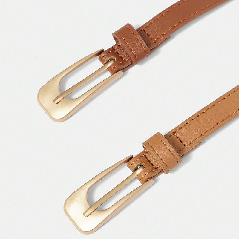 Women's Versatile Casual and Daily Matching Belt Clothing Accessories PU Clothing with Women's Thin Belt