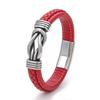 Jewelry Simple Two-color Leather Men's Bracelet Stainless Steel Magnet Buckle Trend Bracelet Creative Accessories