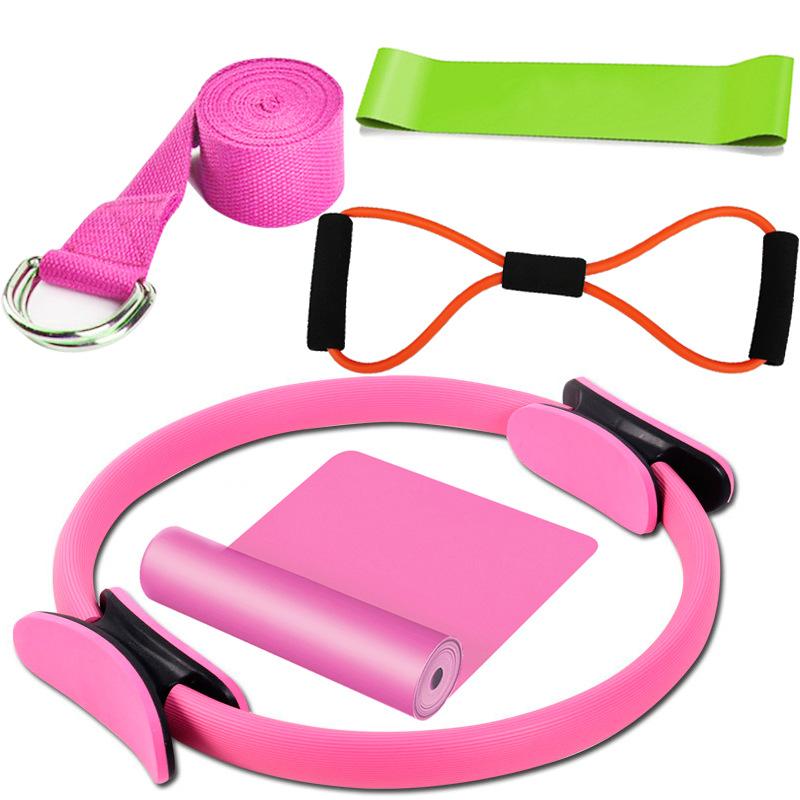 

Набор из 5 предметов: резиновое кольцо для йоги, пилатеса, растягивающийся пояс, костюм для фитнеса, полотенце для йоги, аксессуары для фитнеса