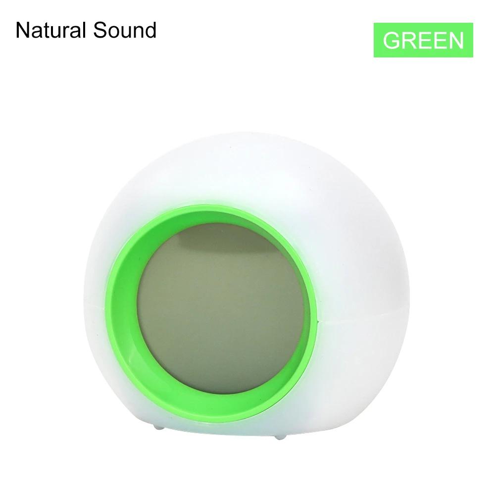 Creative 7 Colorful Round LED Light Alarm Clocks Time Date Display Temperature Detection Multi Functional Circular Alarm Clock