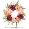 Hydrangea Wreath With/without Led Light Artificial Hanging Garland Ornament for Summer Garden Yard Front Door Decoration 55KF