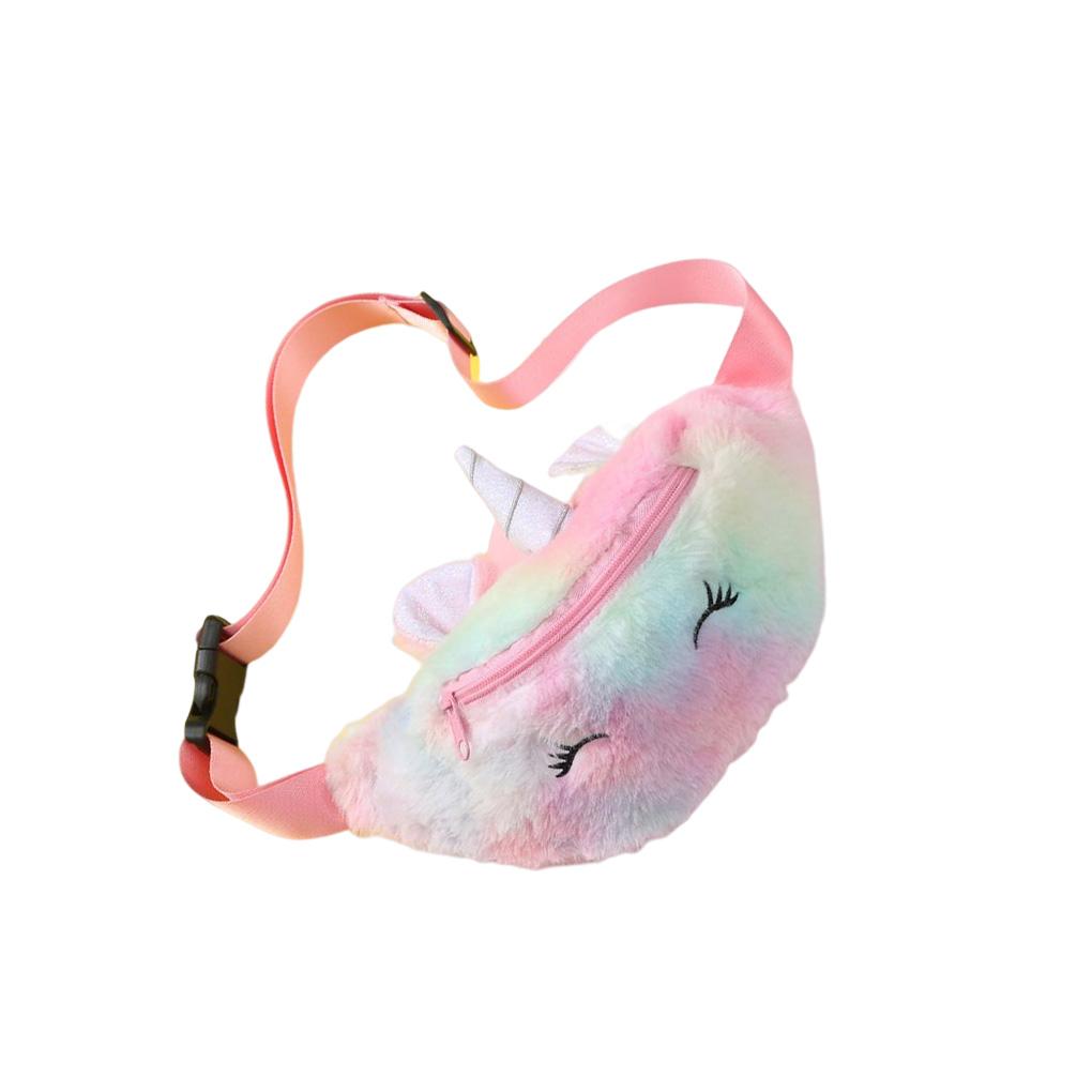 

Поясная сумка Единорог Интересные держатели через плечо Мультяшная плюшевая поясная сумка Держатель для хранения Модное украшение Подарок на день рождения