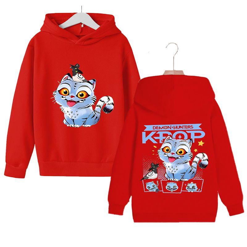 KPop Witch Hunter's Stylish Loose Hoodies for Boys and Girls, Autumn and Winter Children's Fleece Hoodies